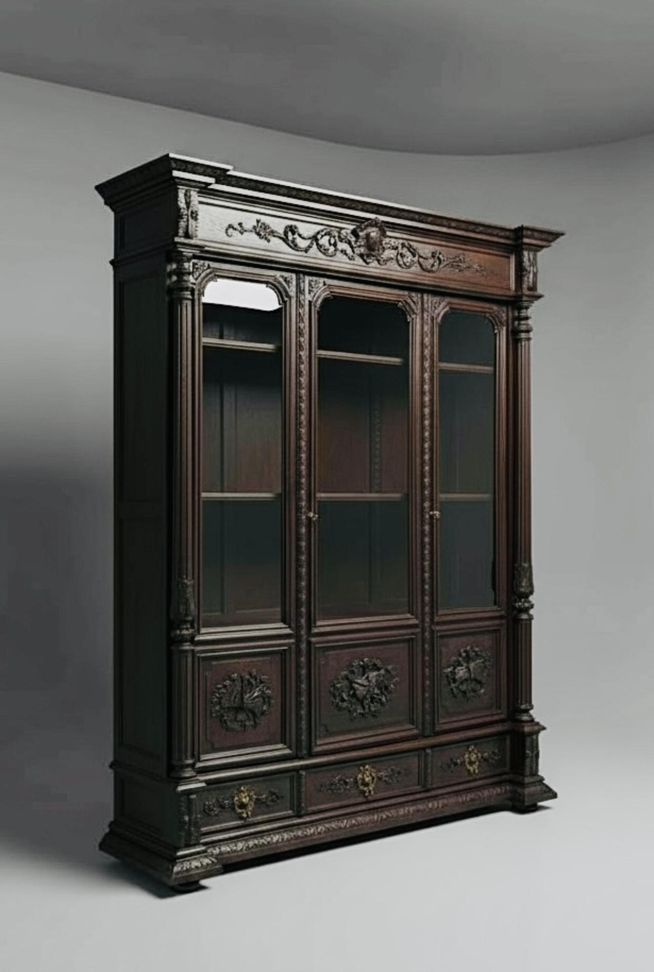 19th Century Late Victorian Belgian Bookcase - Antique for Sale