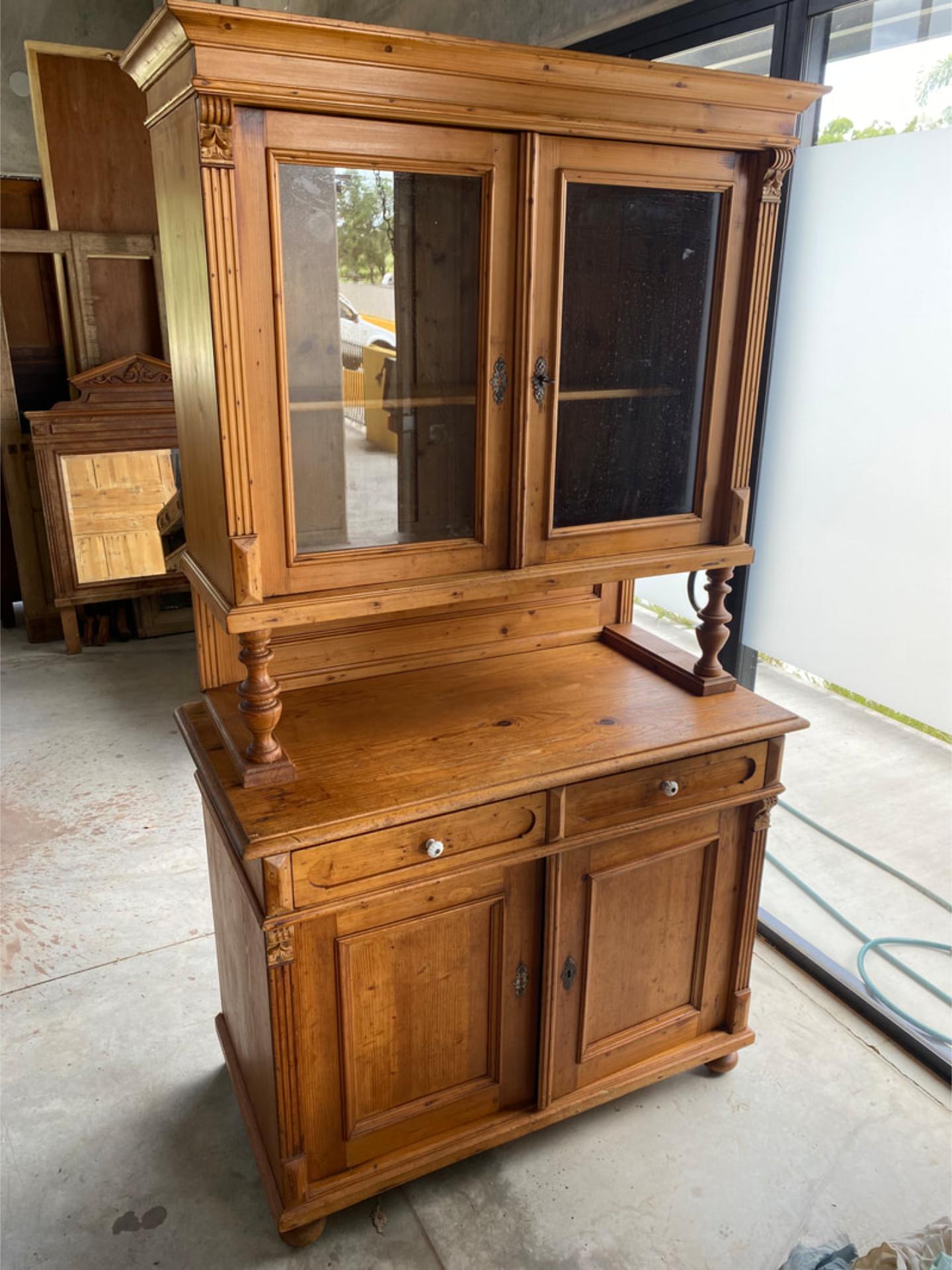 Antique European Pine Kitchen Cabinet - Antique Furniture for Sale