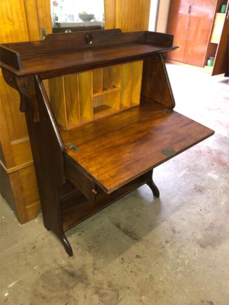 Art Nouveau Drop Front Bureau – Antique Furniture Restoration for Bureaus