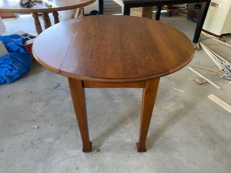 Circular Fold Out Silky Oak Dining Table - Antique Furniture Restoration for Tables