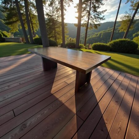 Custom made brown japan finished dining table - vintage ding table for sale