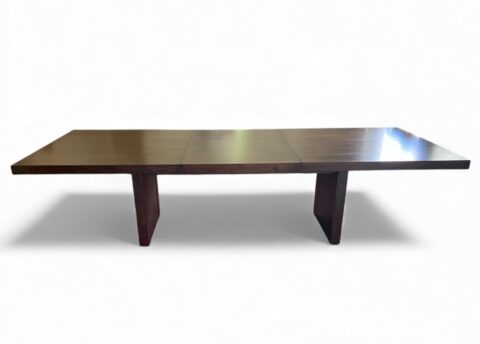 Custom made brown japan finished dining table - vintage ding table for sale