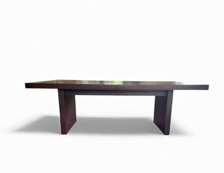 Custom made brown japan finished dining table - vintage ding table for sale