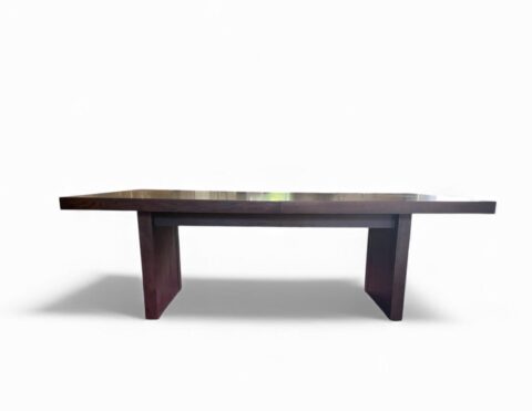 Custom made brown japan finished dining table - vintage ding table for sale