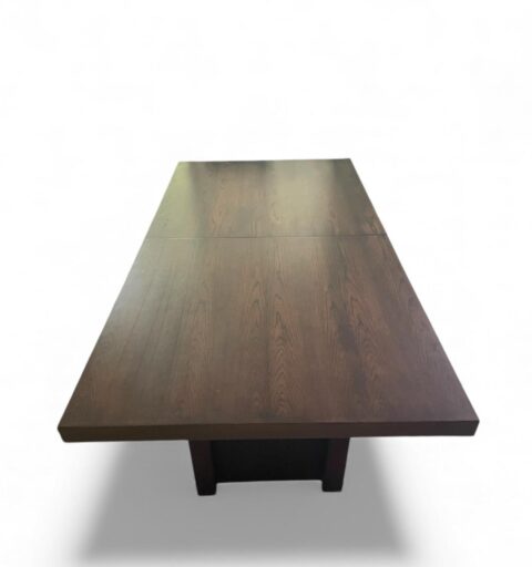 Custom made brown japan finished dining table - vintage ding table for sale