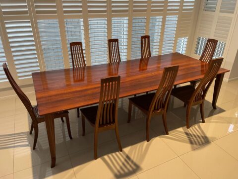 Dining table refinishing service on the Sunshine Coast and in Brisbane