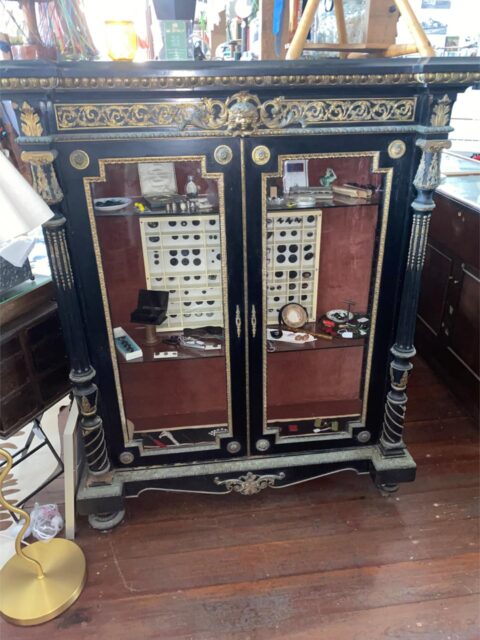 French 19th Century Ebonised Display Cabinet - Antique Furniture Restoration for Cabinets