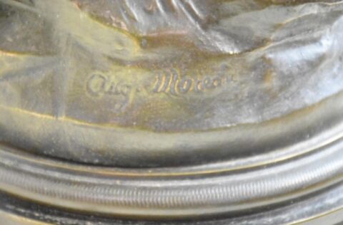 French Spelter Table Lamp Lady With Flowers - Antique for sale