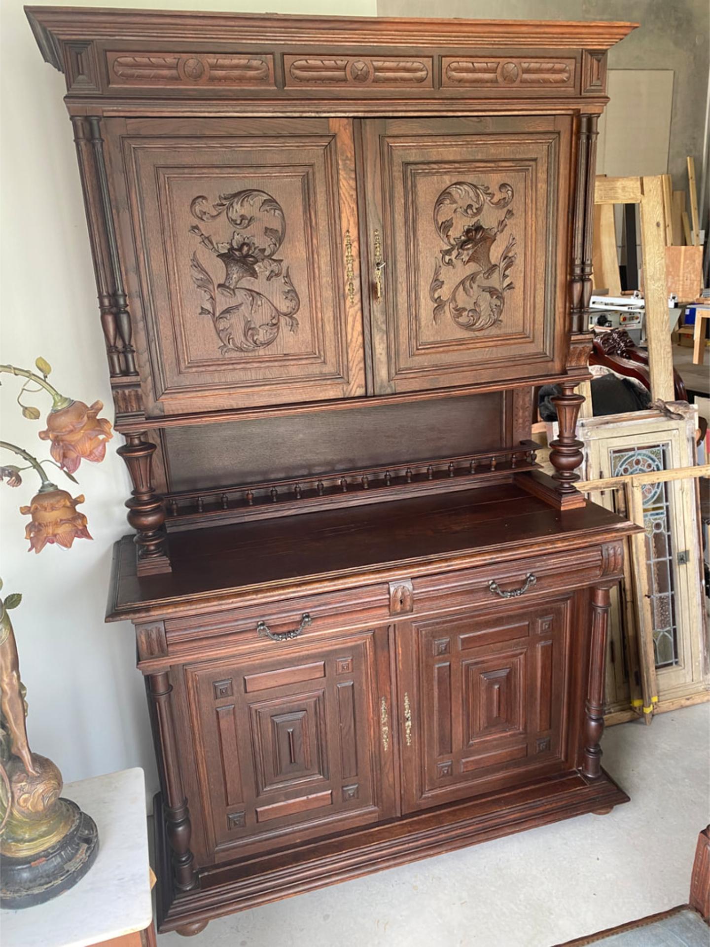 French Walnut Henry II Style Buffet – Circa 1900 - Antique Furniture for Sale