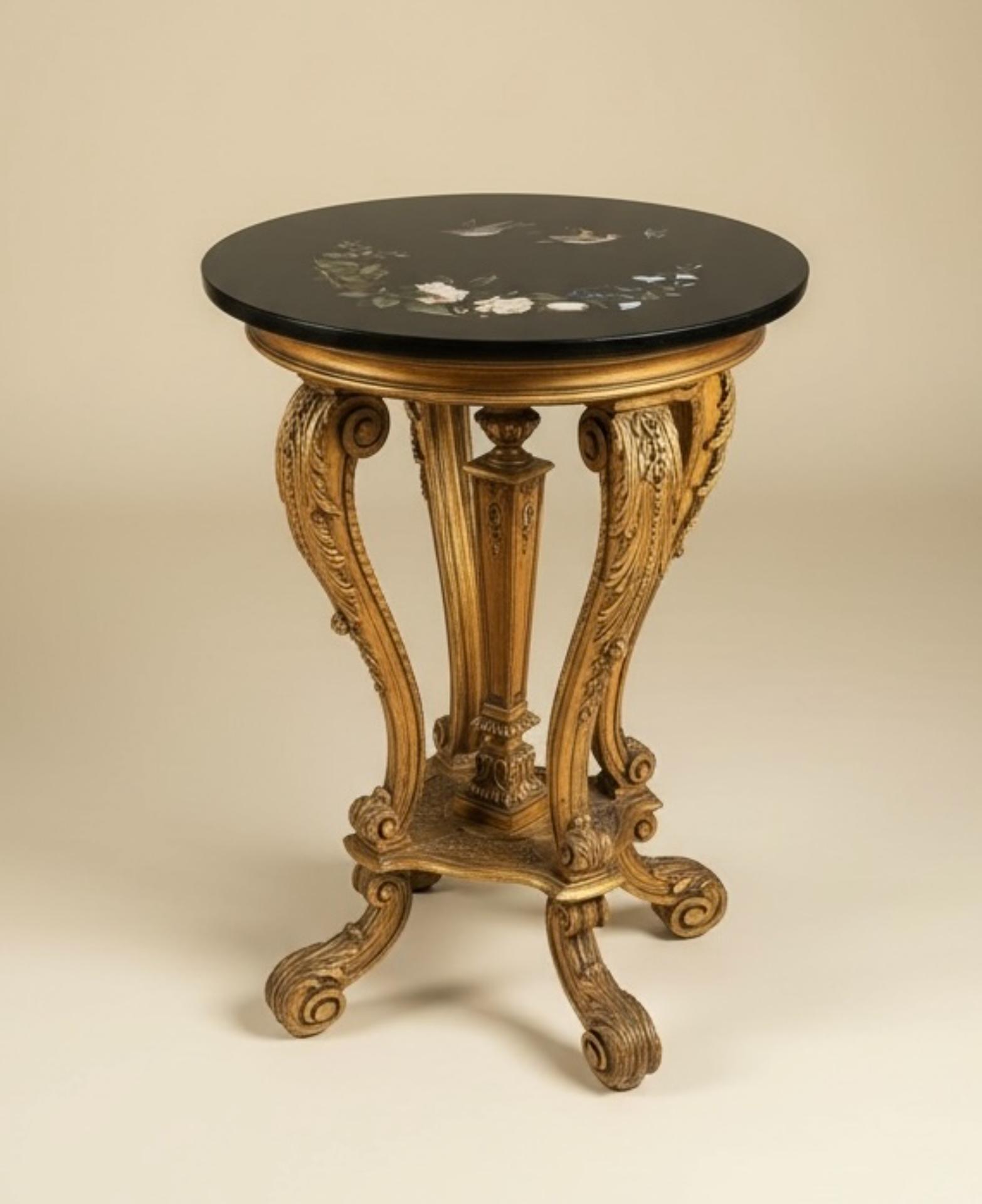 Italian NeoClassical 19th Century Pietra Dura Inlaid Table - Antique Furniture for Sale