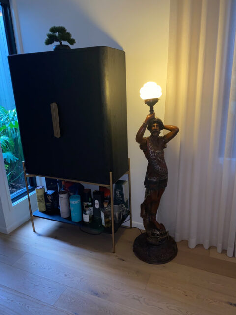 Pair of Bronze Mythological Figure Lamps - Antique for Sale