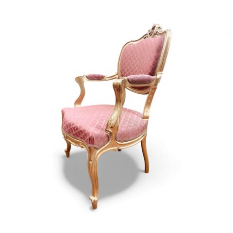 Pair of French gilt carved bergeres - Antique chairs for sale