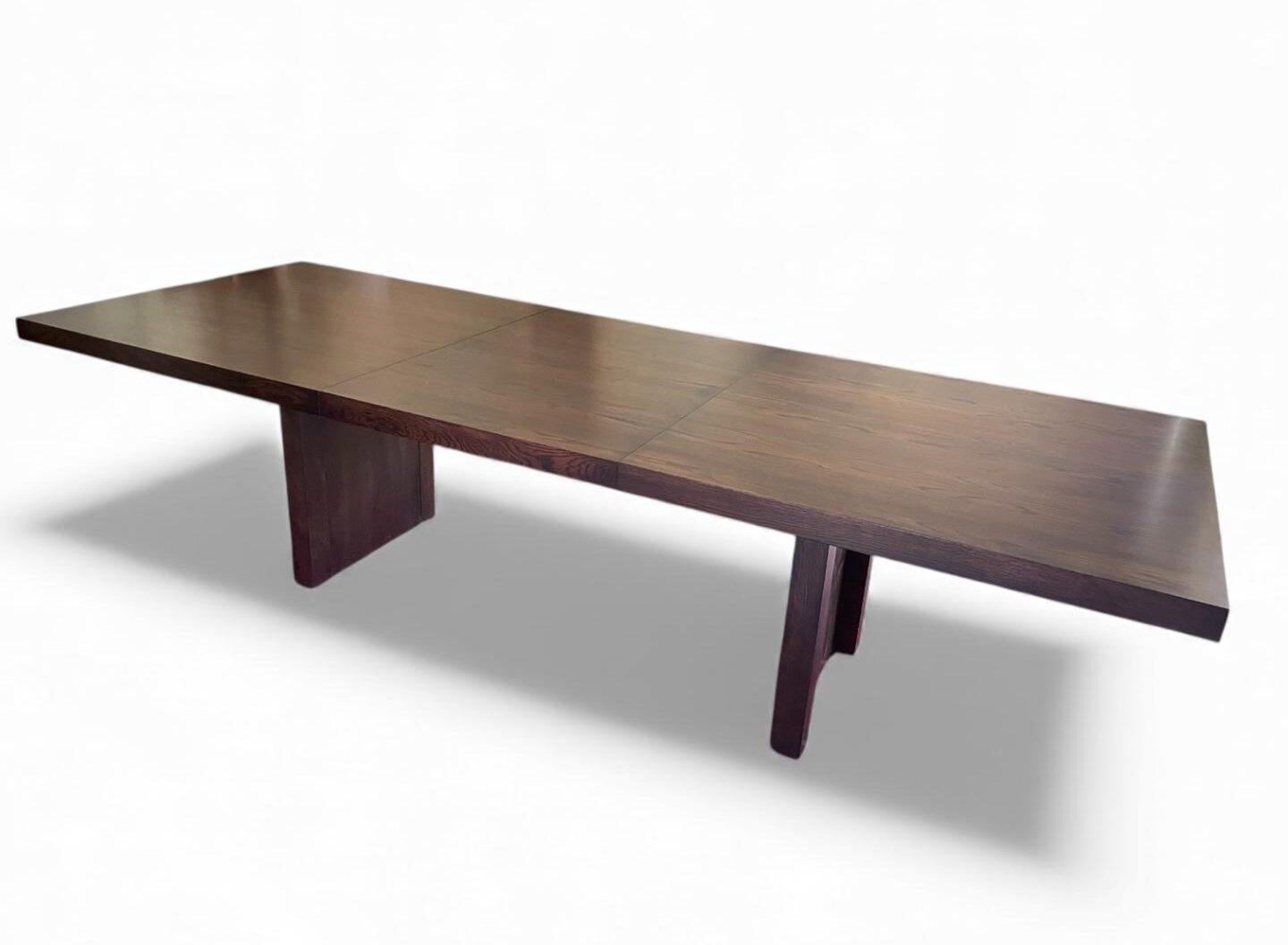 Custom made brown japan finished dining table - vintage ding table for sale