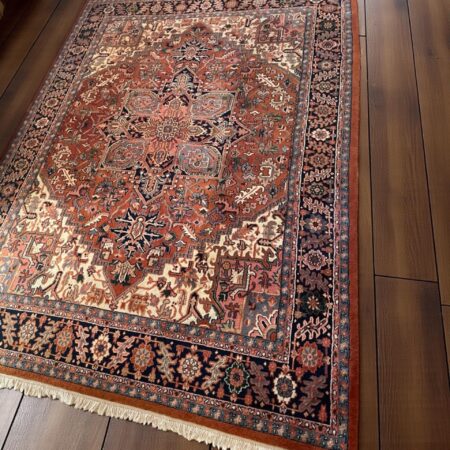 Vintage Hand Knotted Indo Persian Heriz Design Rug - Antique Furniture for Sale